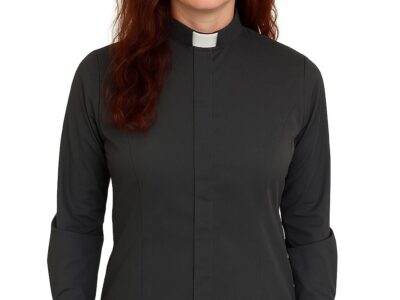 ProudPriest svart prästskjorta dam poplin